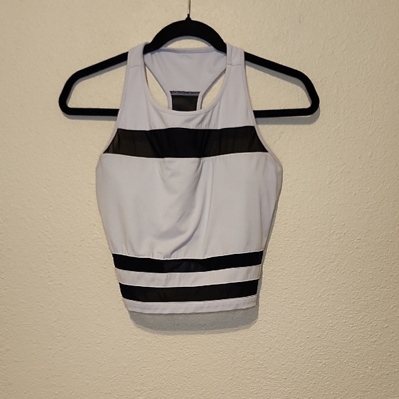 Fabletics Other - Fabletics Gray and White Fitted Crop Sports Bra